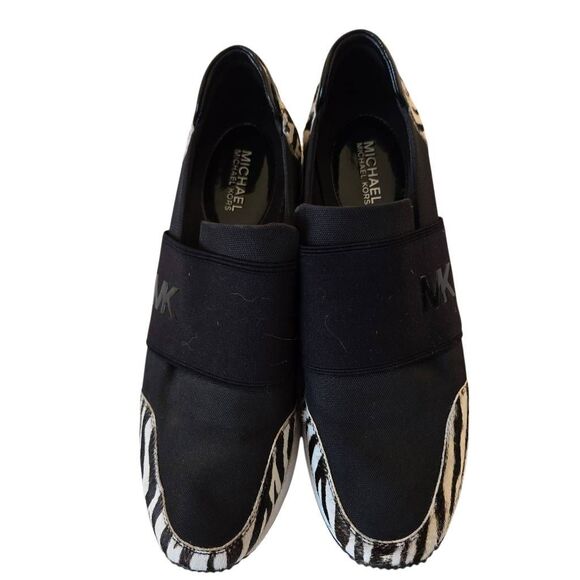 Michael Kors Womens Stretch Knit Zebra Print Slip On Fashion Sneaker Size 9 - Picture 5 of 12